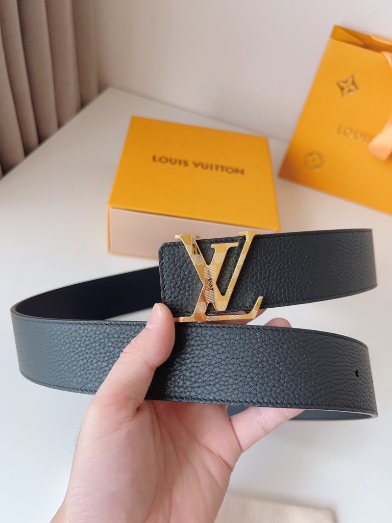 Louis Vuitton LV Initials Black Leather Belt 40mm view
