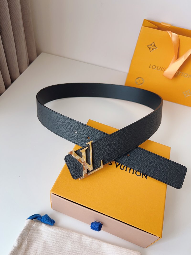 Louis Vuitton LV Initials Black Leather Belt 40mm view