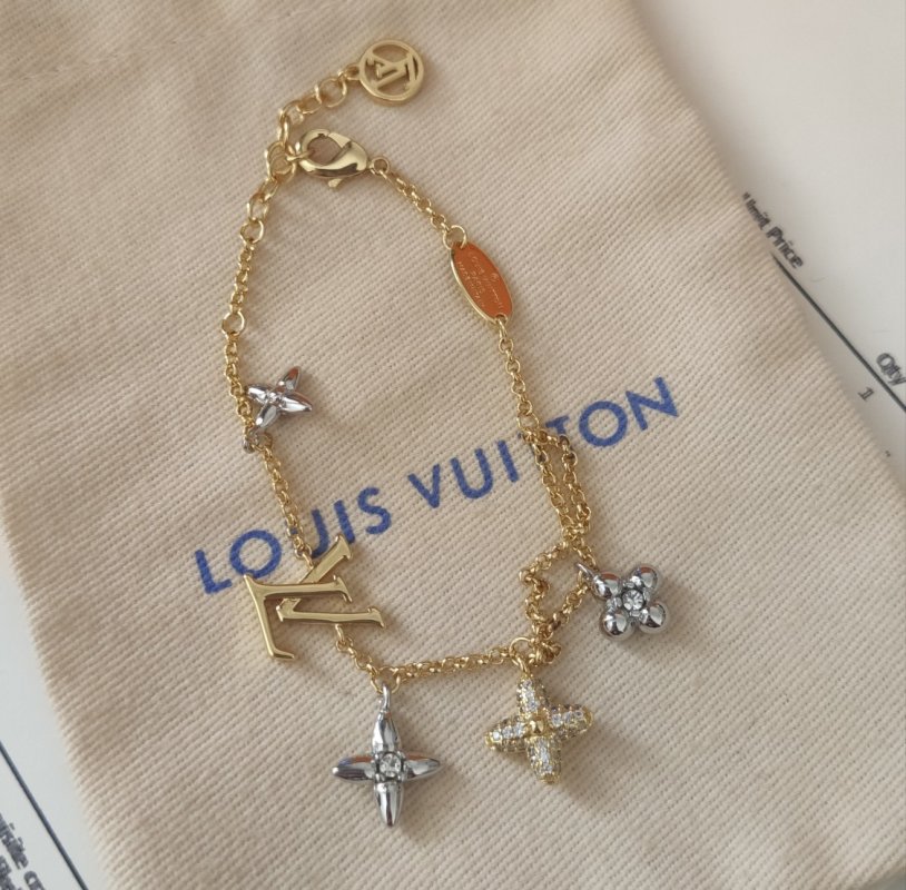 Louis Vuitton Gram Gold Monogram Floral Crystal Bracelet view