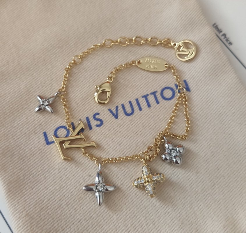 Louis Vuitton Gram Gold Monogram Floral Crystal Bracelet view