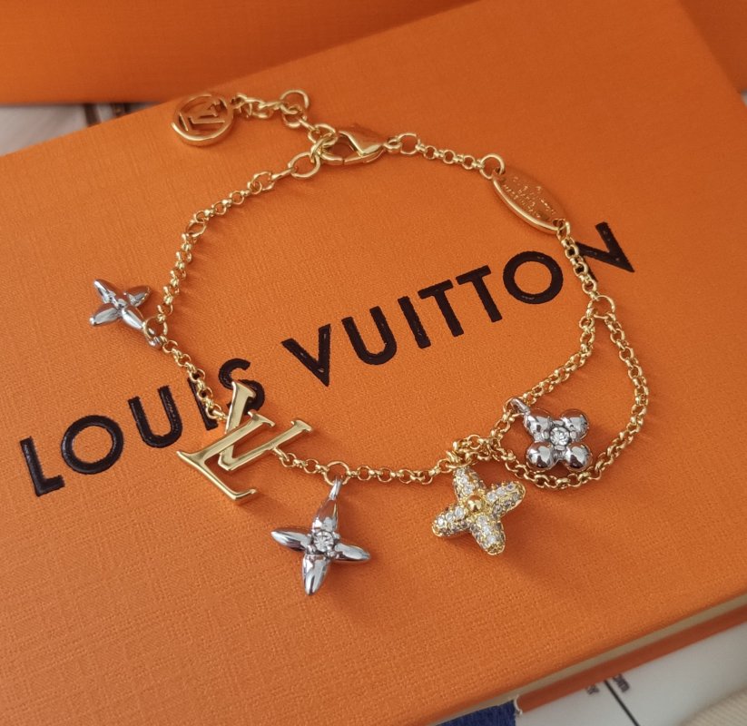Louis Vuitton Gram Gold Monogram Floral Crystal Bracelet view