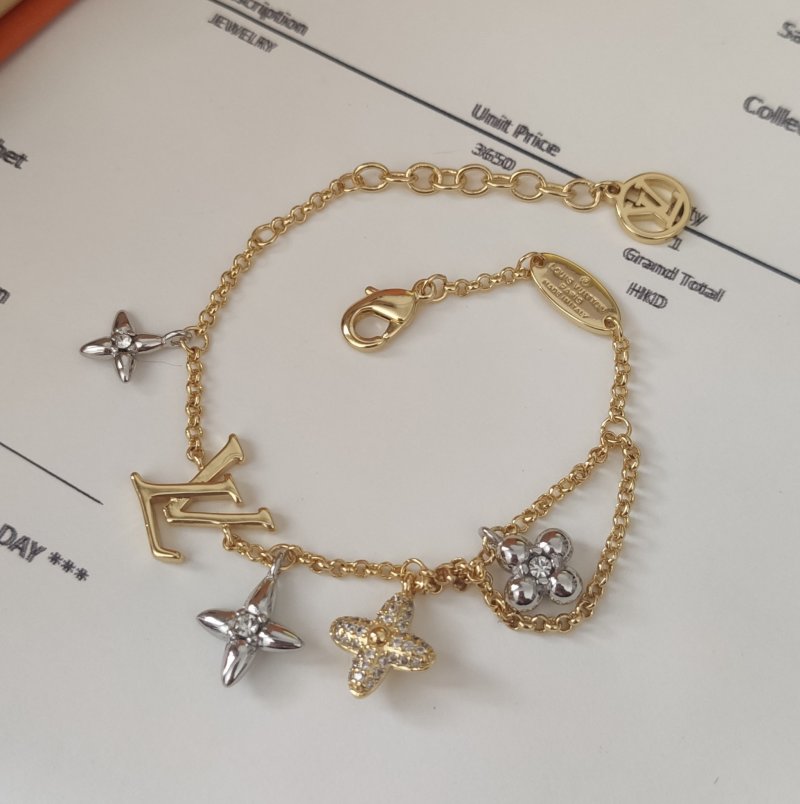 Louis Vuitton Gram Gold Monogram Floral Crystal Bracelet view