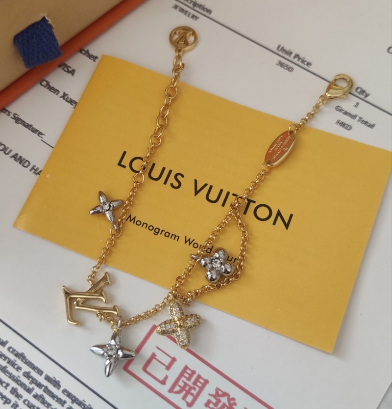 Louis Vuitton Gram Gold Monogram Floral Crystal Bracelet view