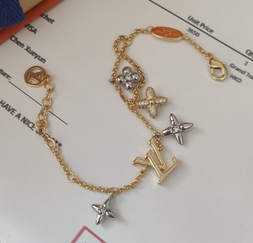 Louis Vuitton Gram Gold Monogram Floral Crystal Bracelet view