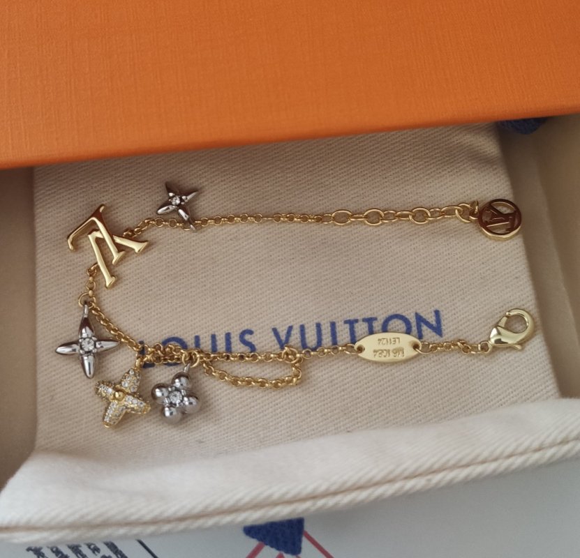 Louis Vuitton Gram Gold Monogram Floral Crystal Bracelet view