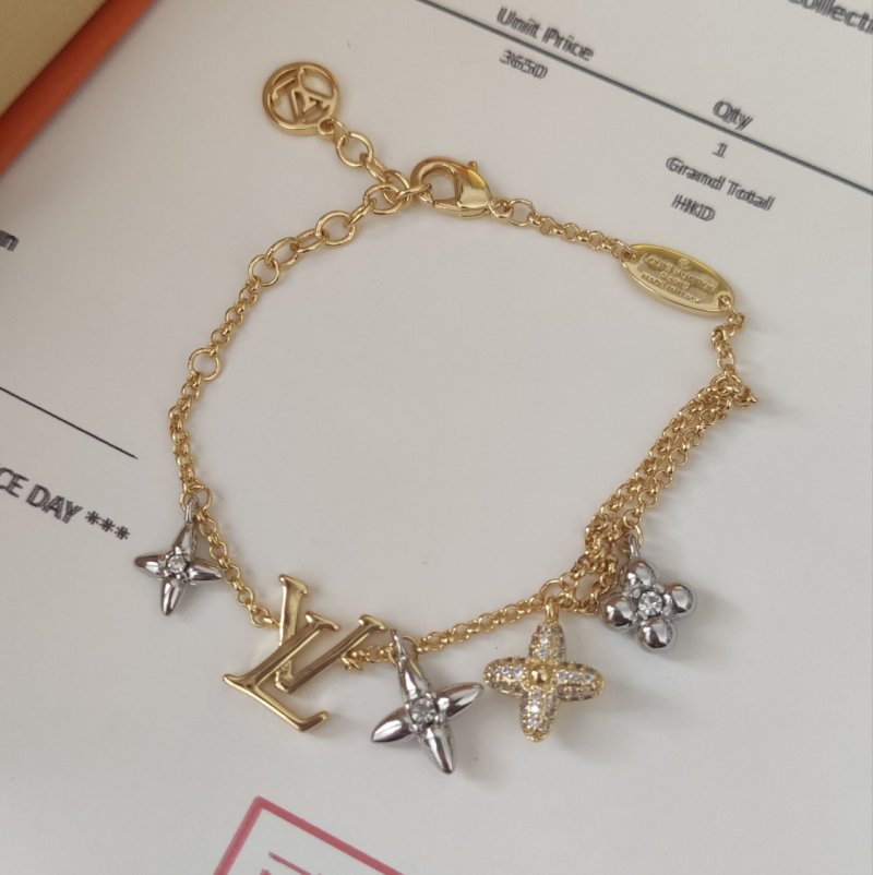 Louis Vuitton Gram Gold Monogram Floral Crystal Bracelet view