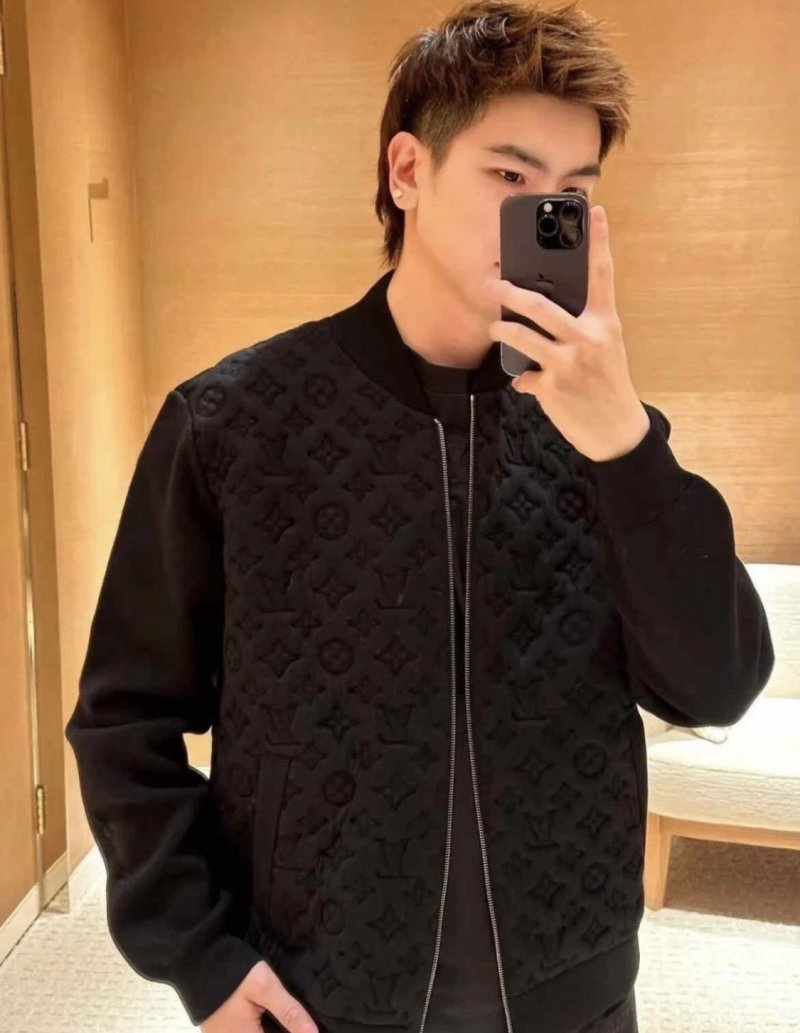 Louis Vuitton Monogram Black Zip Jacket