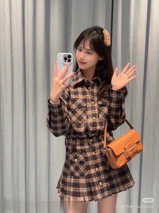 Orange Leather Buckle Shoulder Bag