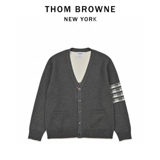 Thom Browne 23FW Grey Striped Sleeve Cardigan
