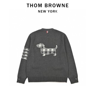 Thom Browne 23FW Grey Striped Sleeve Cardigan view 2