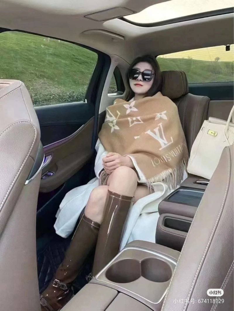 Louis Vuitton LV Monogram Cashmere Scarf with Tassel - Beige view