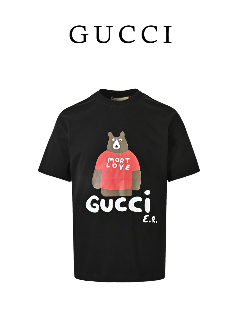 Gucci Bear Mort Love Black T-Shirt view