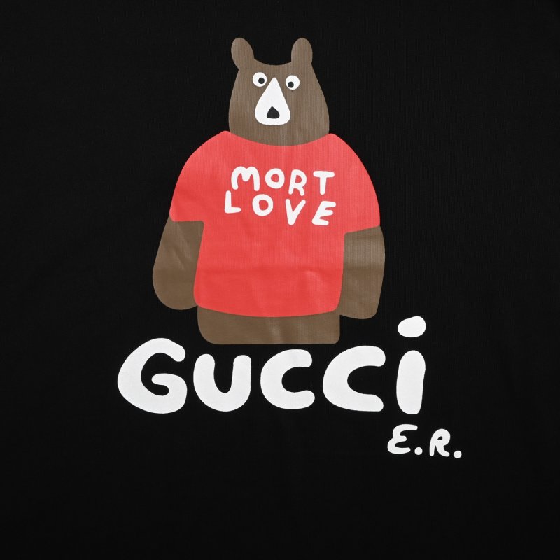 Gucci Bear Mort Love Black T-Shirt view