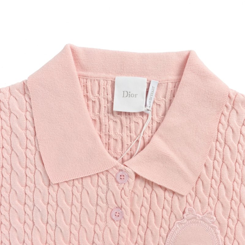 Women's Pink Ribbed Short Sleeve T-Shirt view