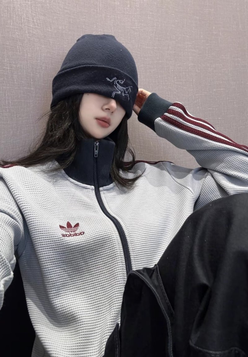 Adidas Classic Track Jacket Light Blue with Burgundy Stripes view