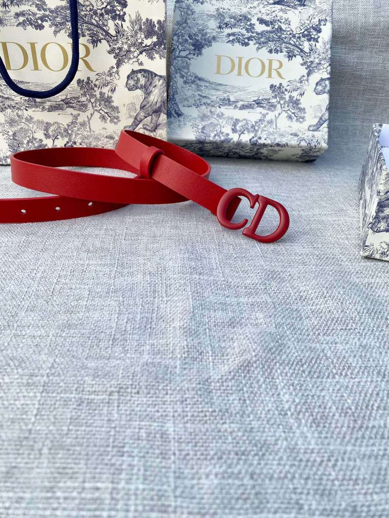 Dior CD Saddle Red Leather Belt view
