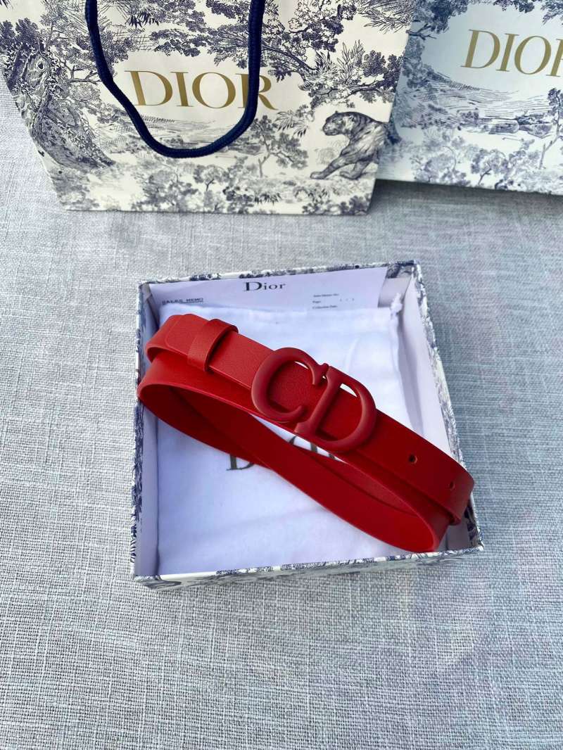 Dior CD Saddle Red Leather Belt view