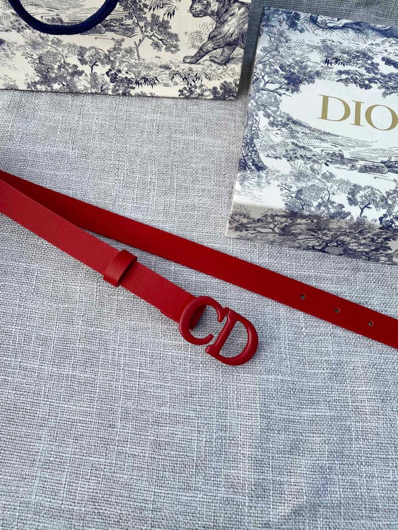 Dior CD Saddle Red Leather Belt view