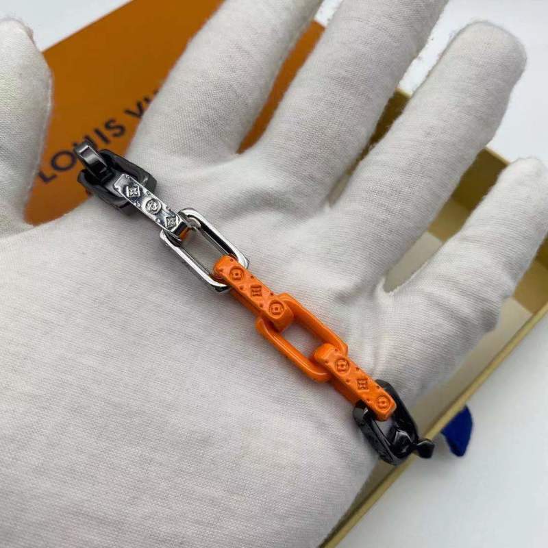 Louis Vuitton Bamboo Chain Bracelet Orange & Black view