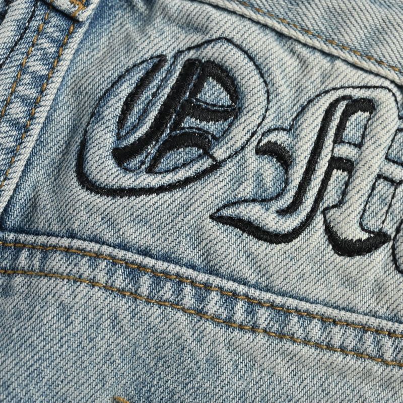 Light Wash High-Waist Straight Leg Denim Jeans view