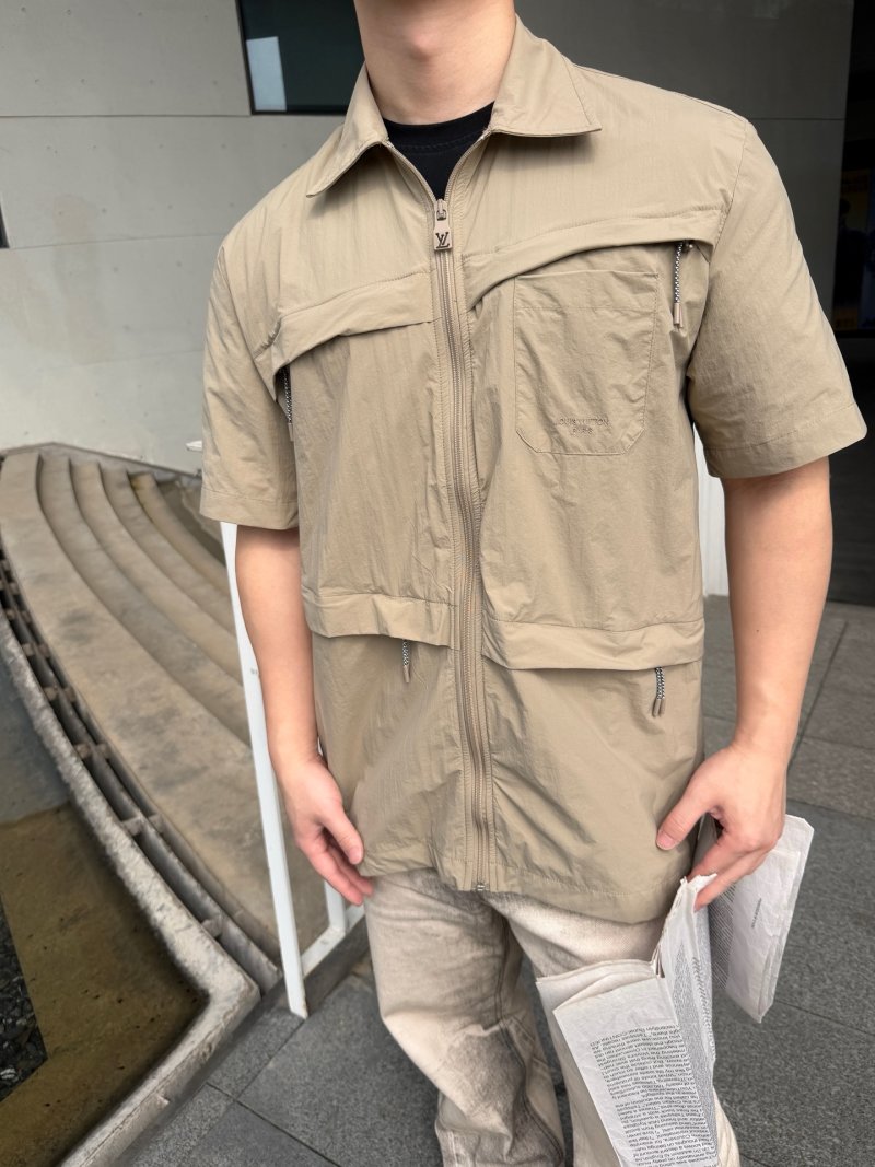 Stone Island Beige Short-Sleeve Cargo Shirt
