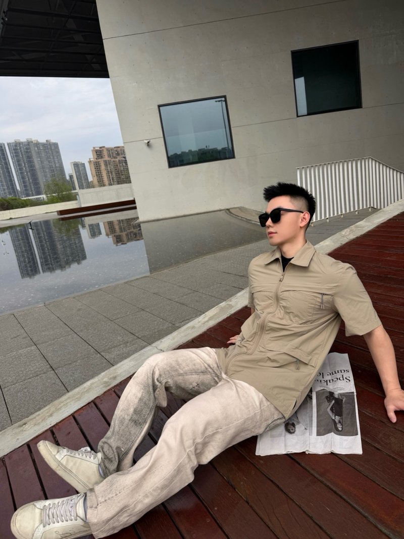 Stone Island Beige Short-Sleeve Cargo Shirt view