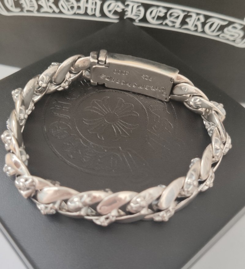 Chrome Hearts Silver Cross Chain Bracelet view