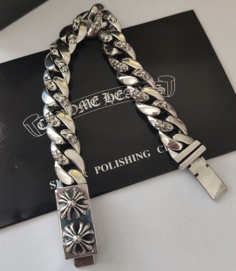 Chrome Hearts Silver Cross Chain Bracelet view