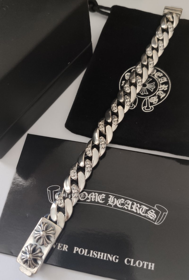 Chrome Hearts Silver Cross Chain Bracelet view