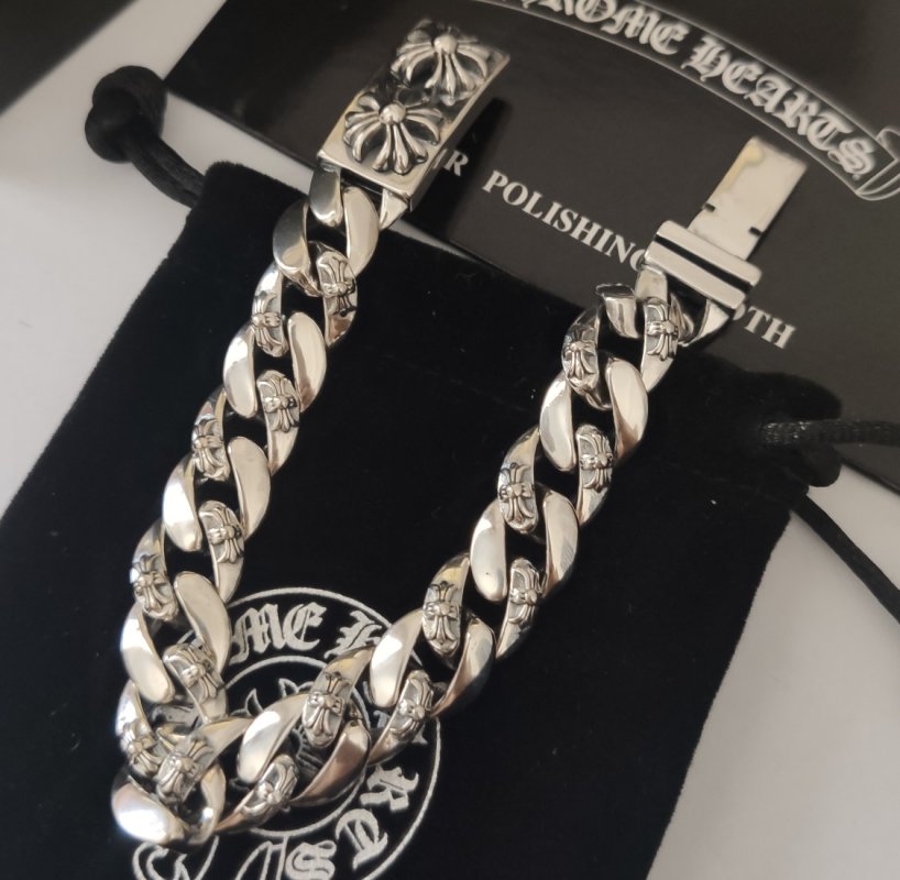 Chrome Hearts Silver Cross Chain Bracelet view