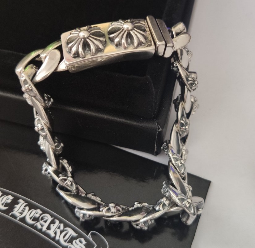 Chrome Hearts Silver Cross Chain Bracelet view
