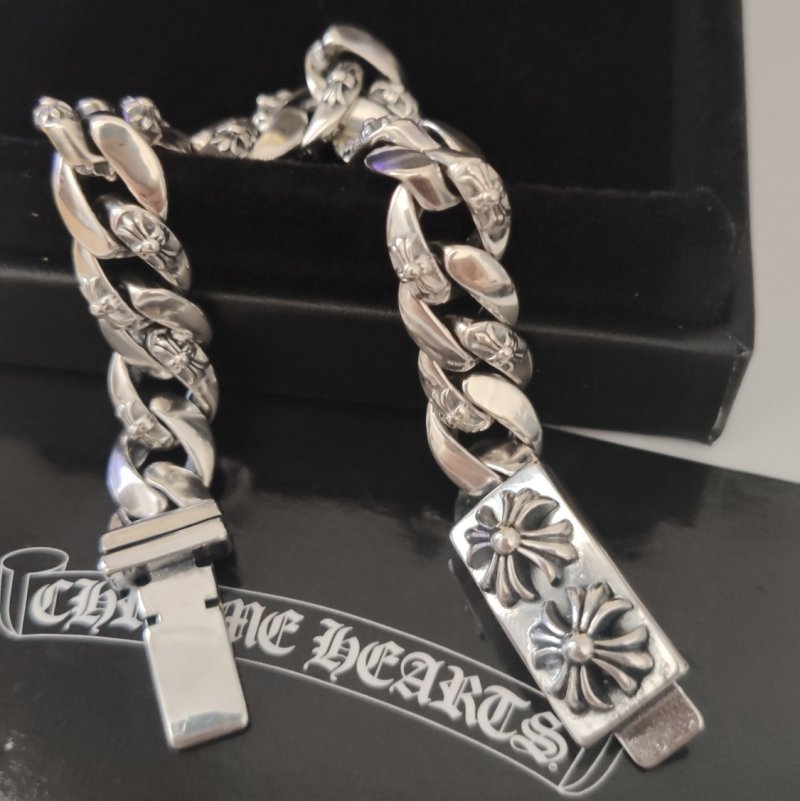 Chrome Hearts Silver Cross Chain Bracelet view