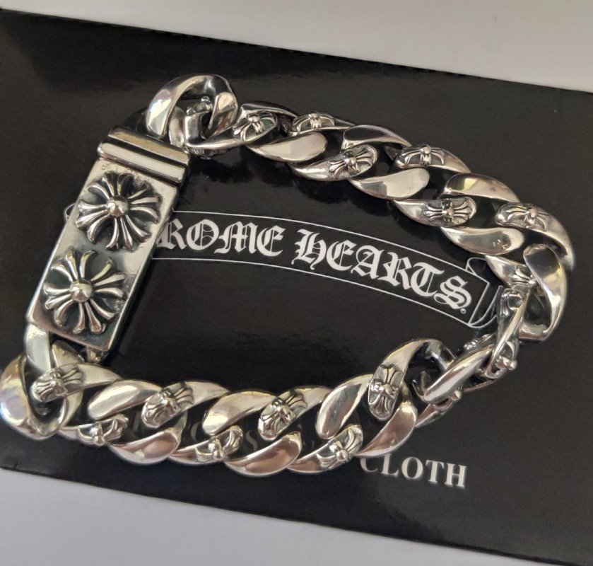Chrome Hearts Silver Cross Chain Bracelet view