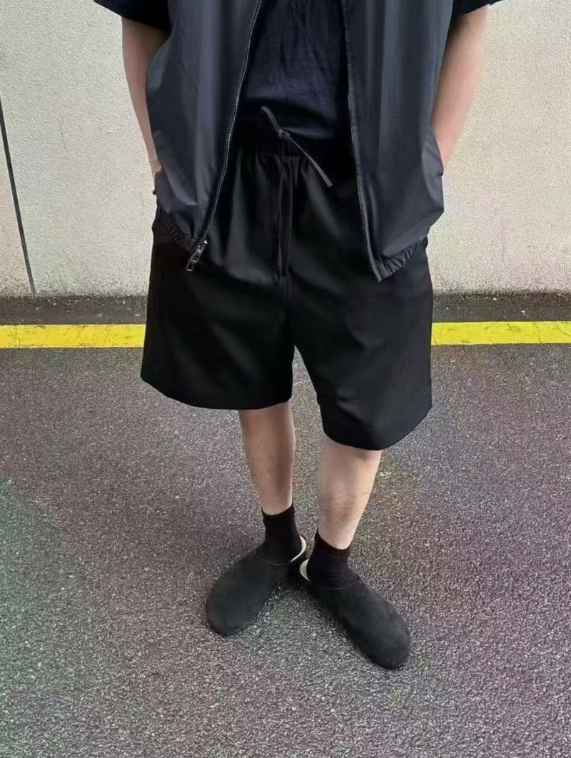 Essentials Black Nylon Shorts