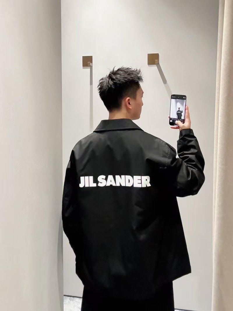 Jil Sander Black Logo Oversized Shirt Jacket