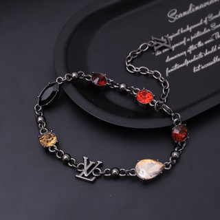Louis Vuitton Light Zirconia-Set Chain Bracelet Silver