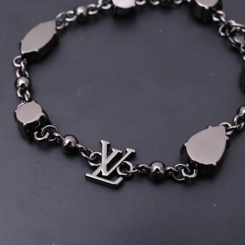 Louis Vuitton Light Zirconia-Set Chain Bracelet Silver view