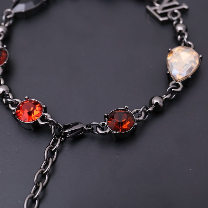Louis Vuitton Light Zirconia-Set Chain Bracelet Silver view