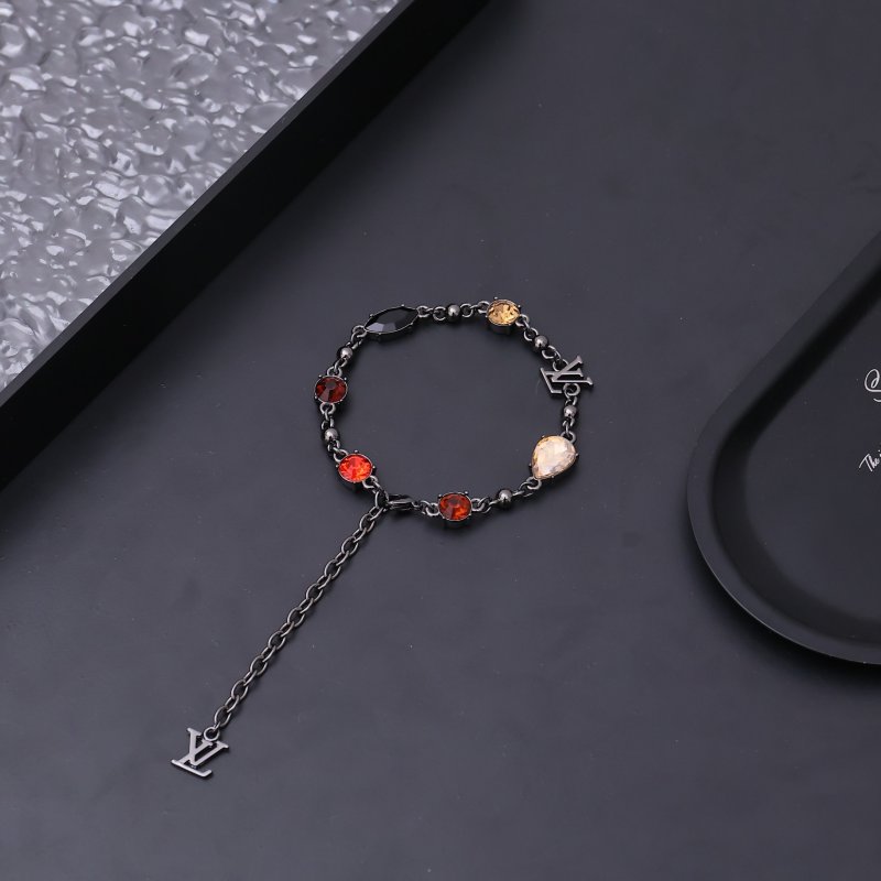 Louis Vuitton Light Zirconia-Set Chain Bracelet Silver view