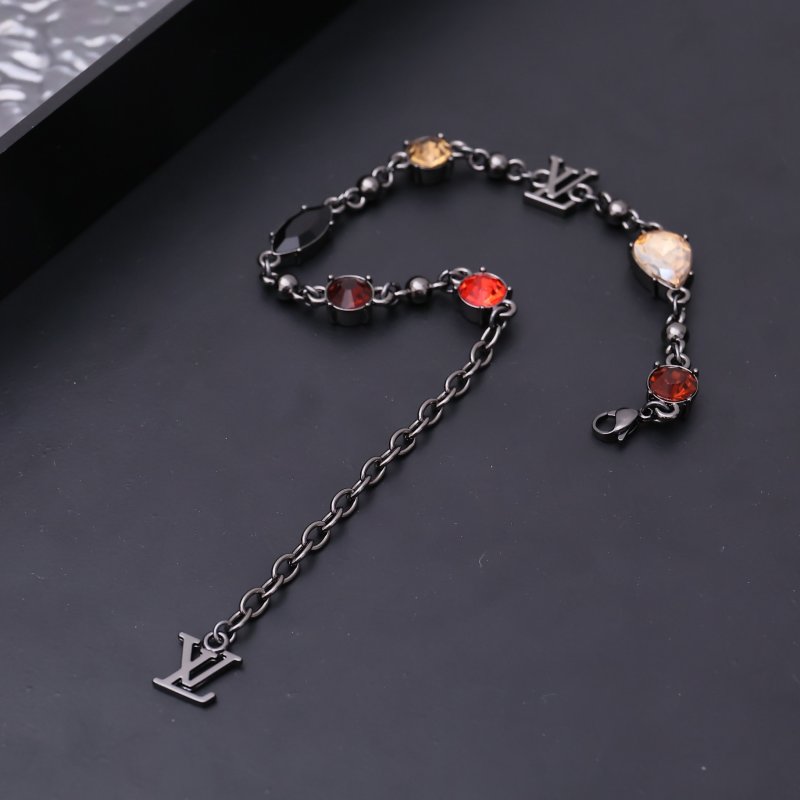 Louis Vuitton Light Zirconia-Set Chain Bracelet Silver view