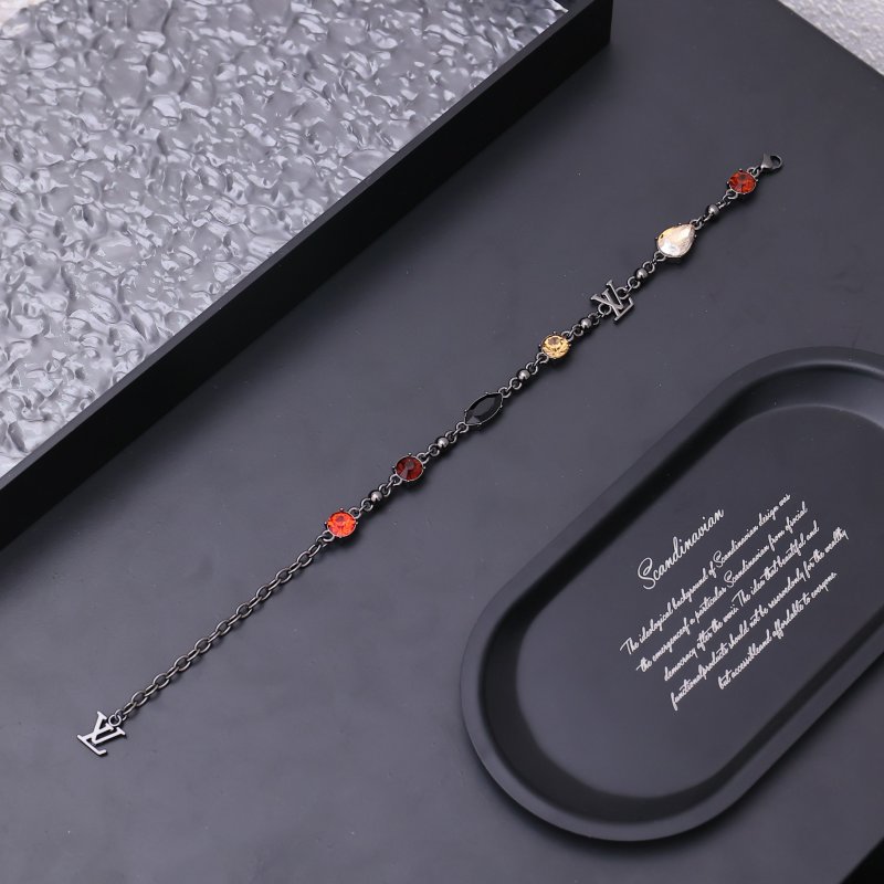Louis Vuitton Light Zirconia-Set Chain Bracelet Silver view