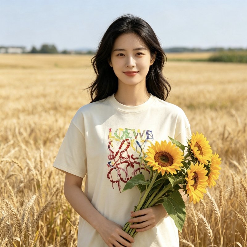 Loewe Love Rope Embroidered Cream T-Shirt view