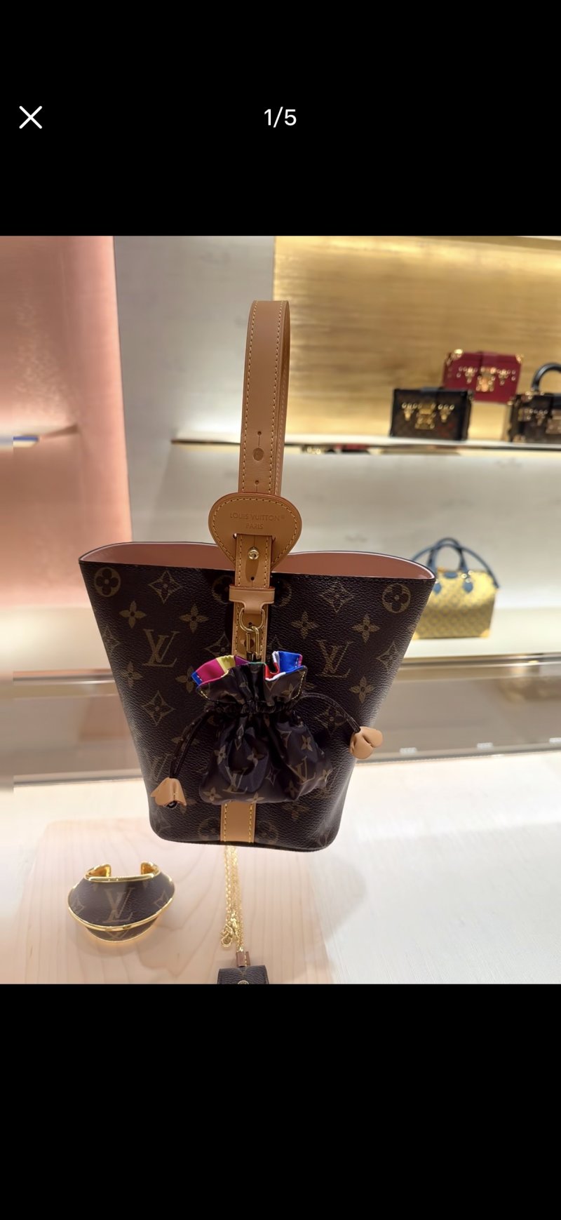Louis Vuitton Monogram Bucket Bag with Rainbow Charm view