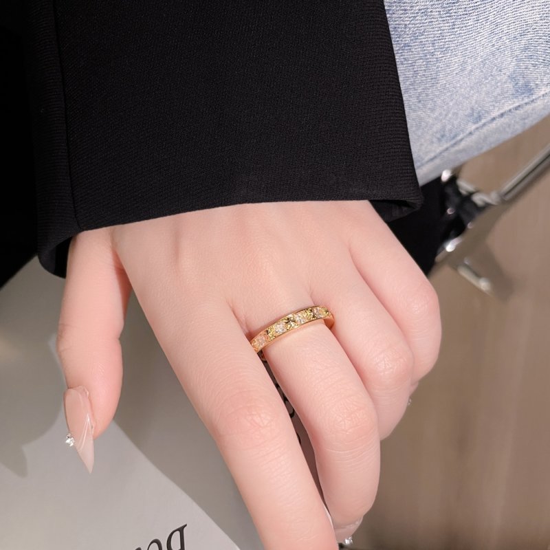 Gold Crystal Eternity Band Ring view