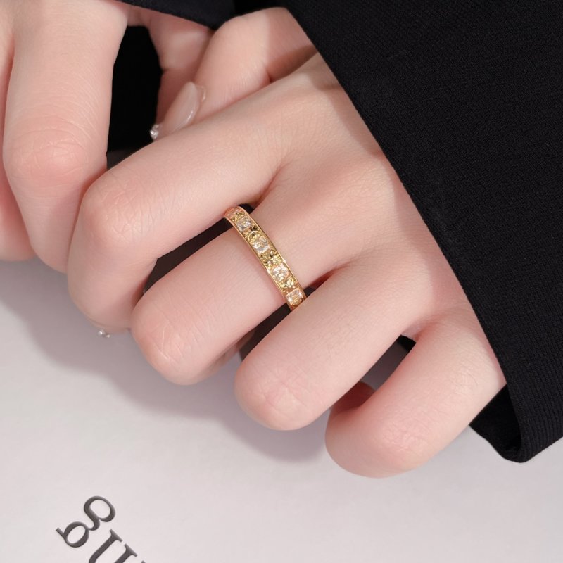 Gold Crystal Eternity Band Ring view