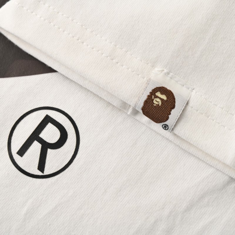 BAPE Vertical Stripe Camo Ape Head Print White T-Shirt view