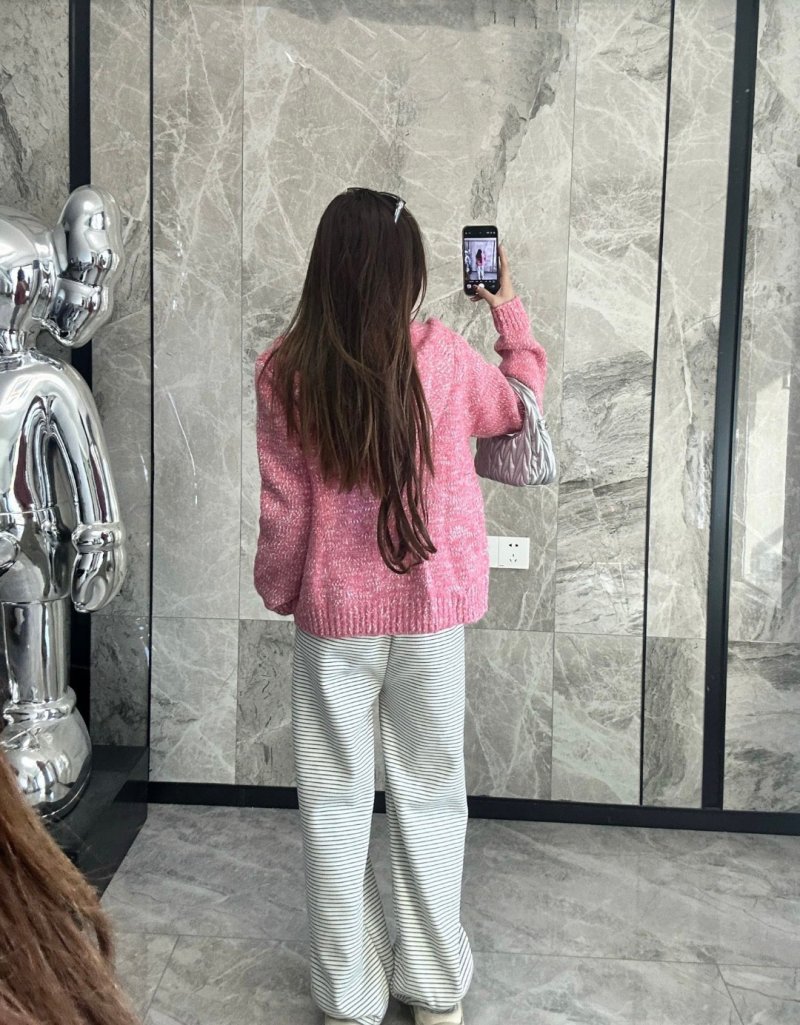 Miu Miu Pink Wool Blend Zip Cardigan view