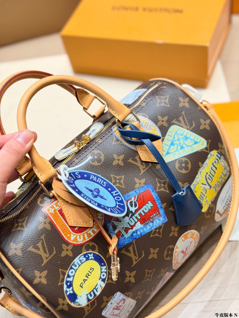Louis Vuitton Speedy 30 Monogram Canvas Handbag with Patches view