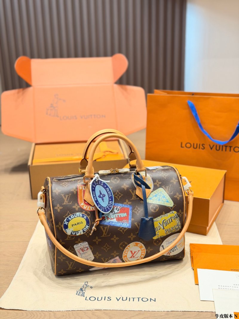 Louis Vuitton Speedy 30 Monogram Canvas Handbag with Patches view
