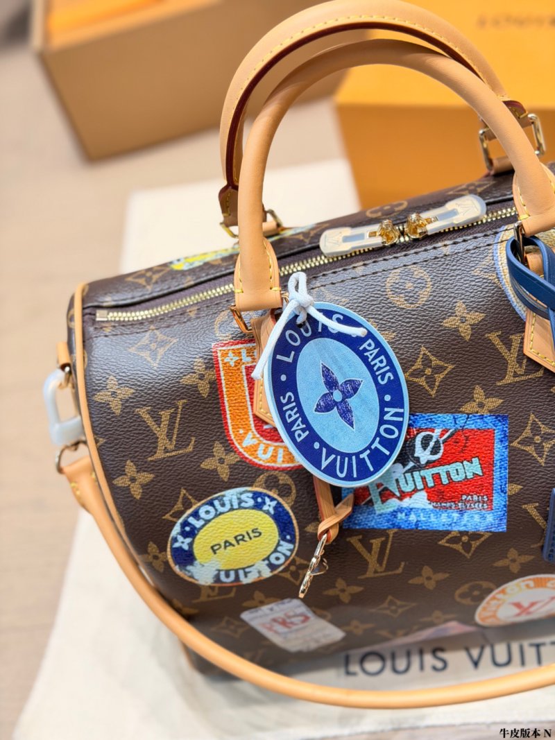Louis Vuitton Speedy 30 Monogram Canvas Handbag with Patches view